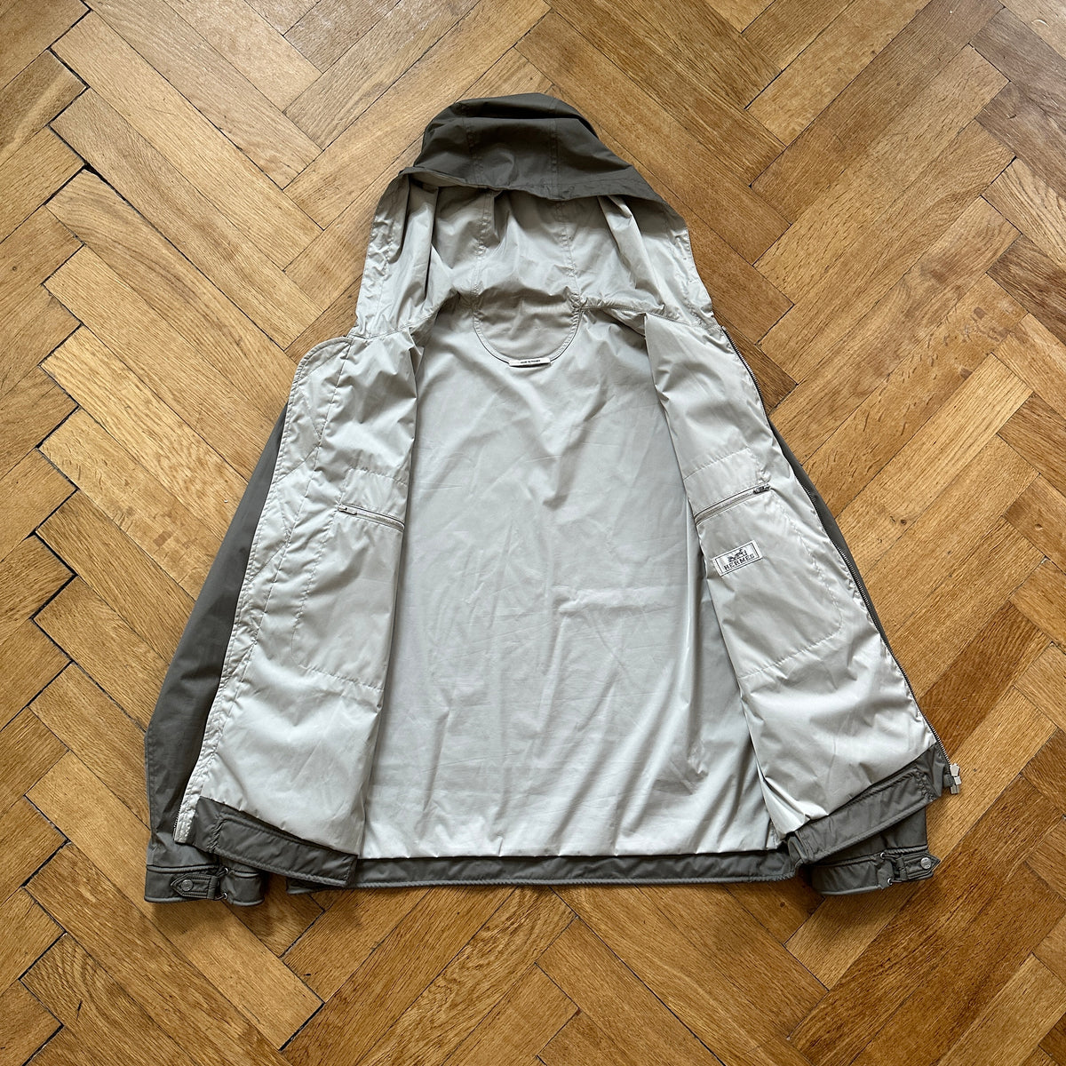 Hermès Mens Grey Windbreaker Zip Jacket