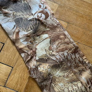 Roberto Cavalli 2000s Distressed Tulle Layered Printed Denim