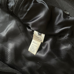 Raf Simons FW04 Black Wool Double Breasted Overcoat