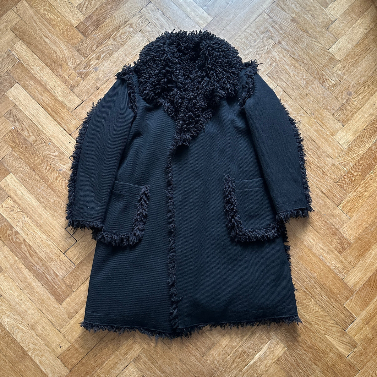 Yohji Yamamoto Pour Homme FW13 Black Loop Fur Wool Coat