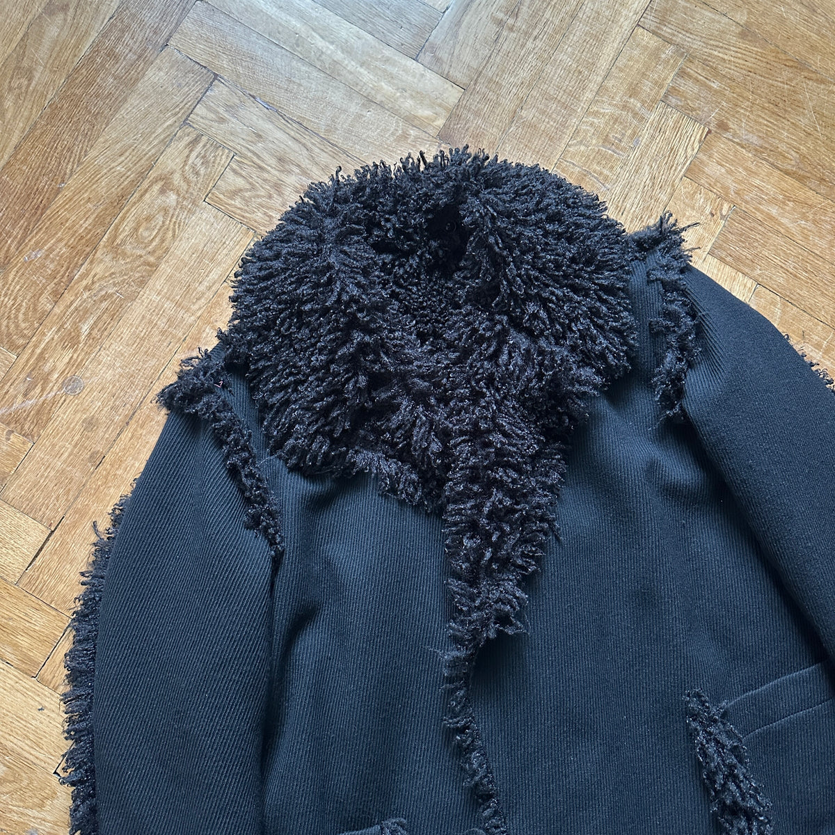 Yohji Yamamoto Pour Homme FW13 Black Loop Fur Wool Coat