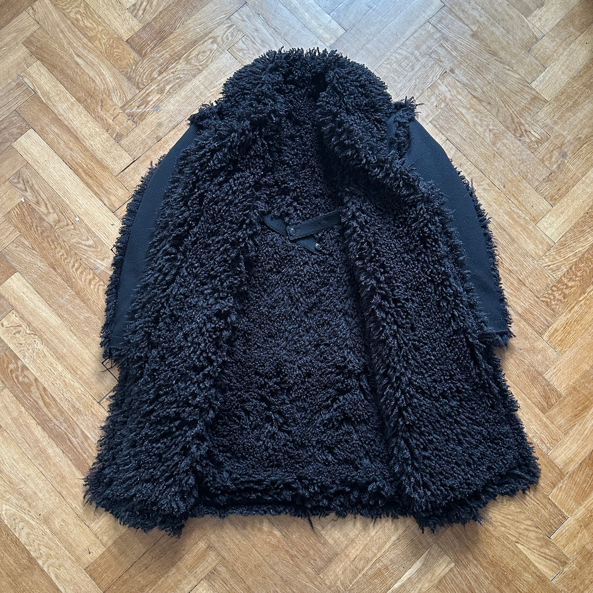 Yohji Yamamoto Pour Homme FW13 Black Loop Fur Wool Coat
