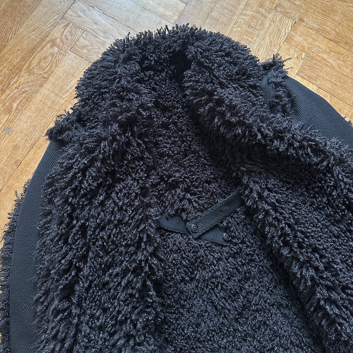 Yohji Yamamoto Pour Homme FW13 Black Loop Fur Wool Coat