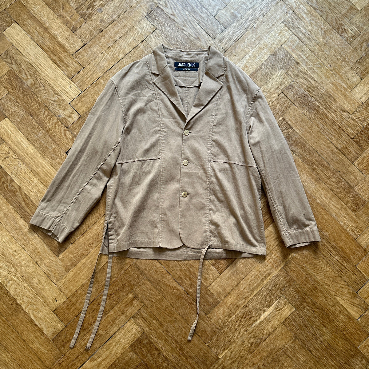 Jacquemus FW22 Le Papier flannel fabric Kimono Shirt