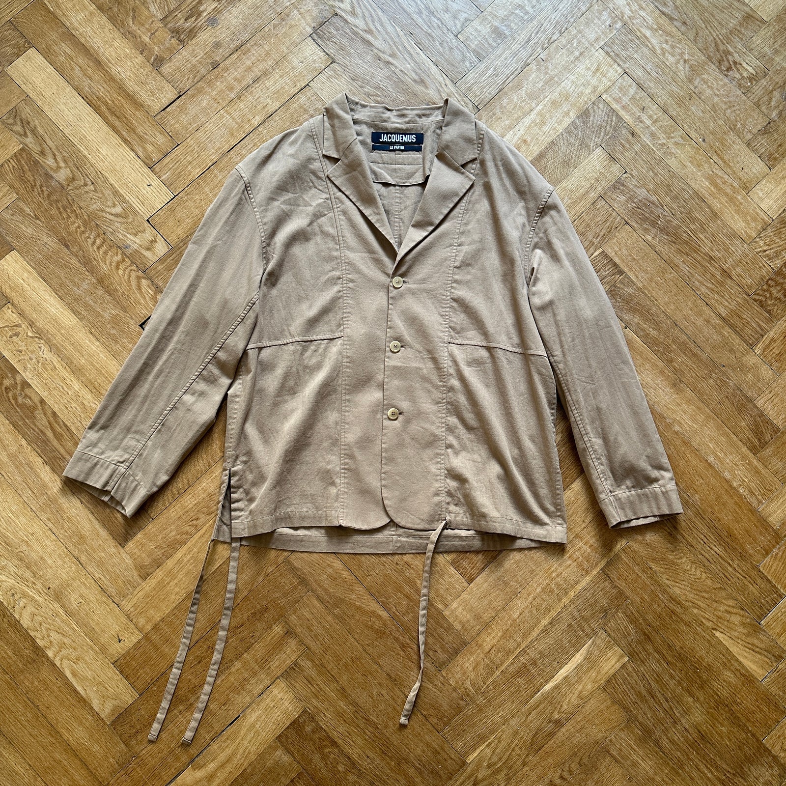 Jacquemus FW22 Le Papier flannel fabric Kimono Shirt