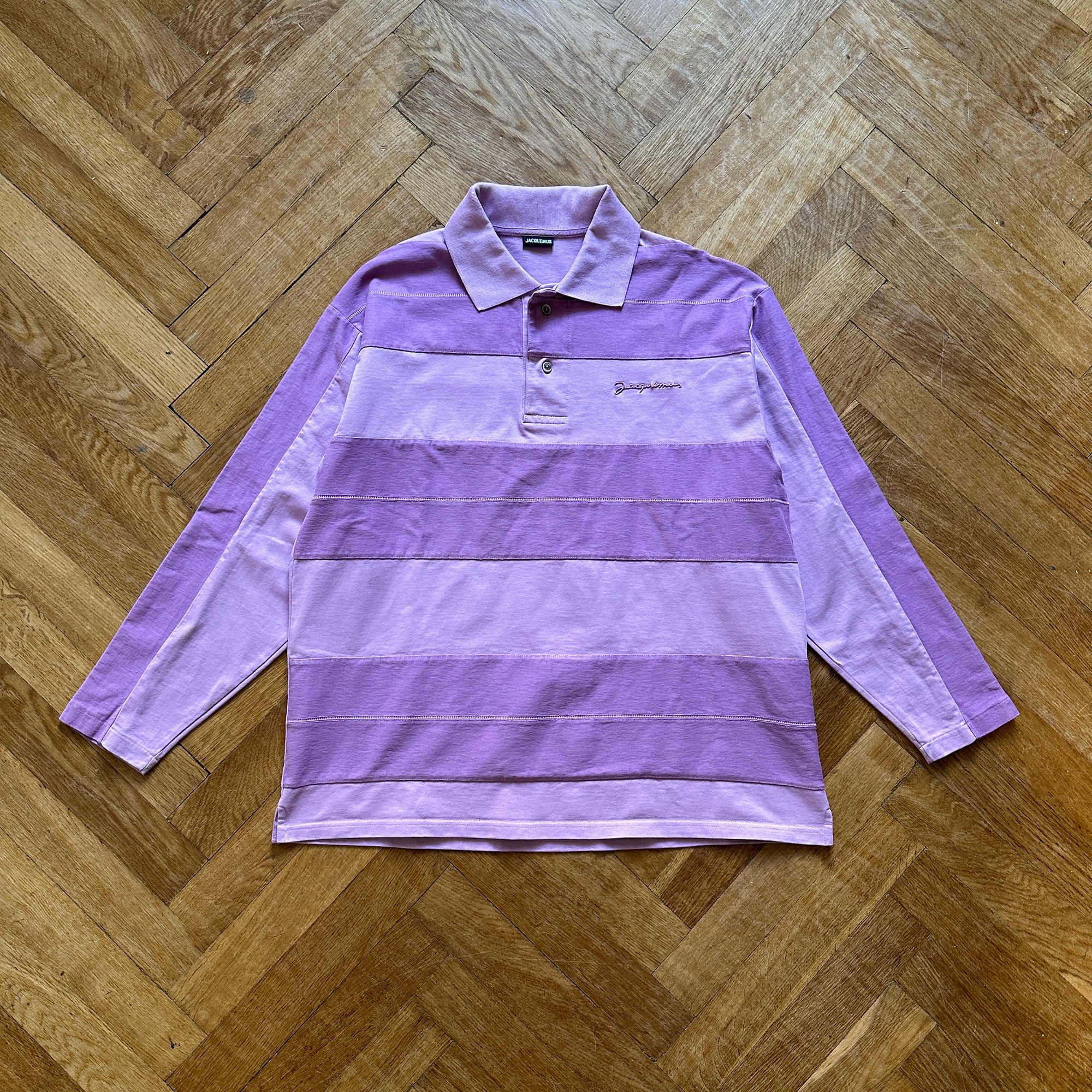 Jacquemus Purple Striped Polo Longsleeve