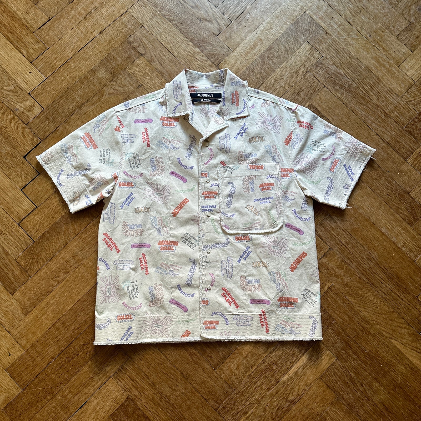 Jacquemus SS23 Le Raphia Printed Shortsleeve Shirt