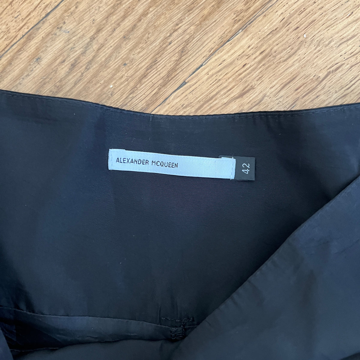 Alexander McQueen 90s Black Double Layered Pleated Skirt