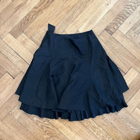 Alexander McQueen 90s Black Double Layered Pleated Skirt