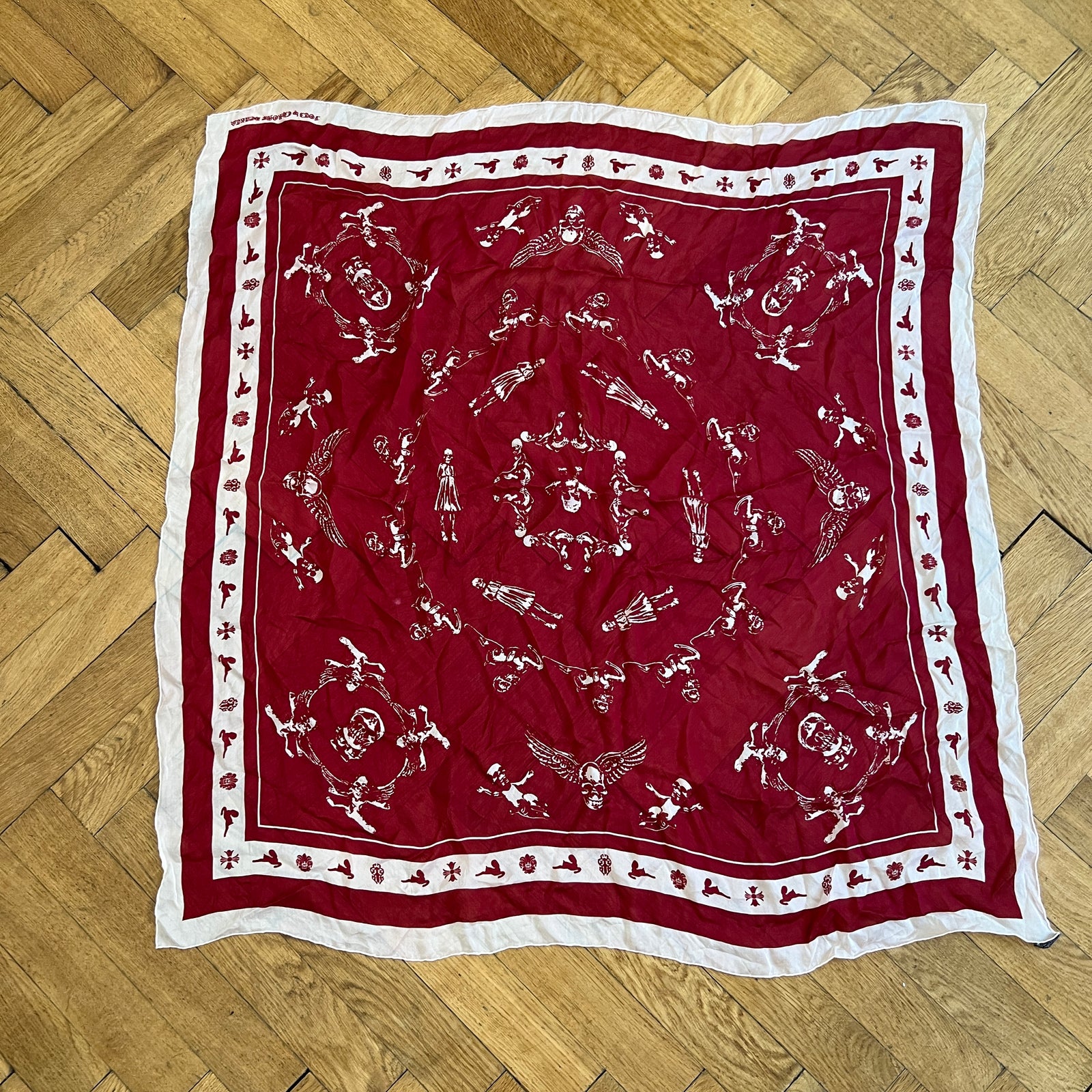 Chrome Hearts Foti Skull Silk Scarf