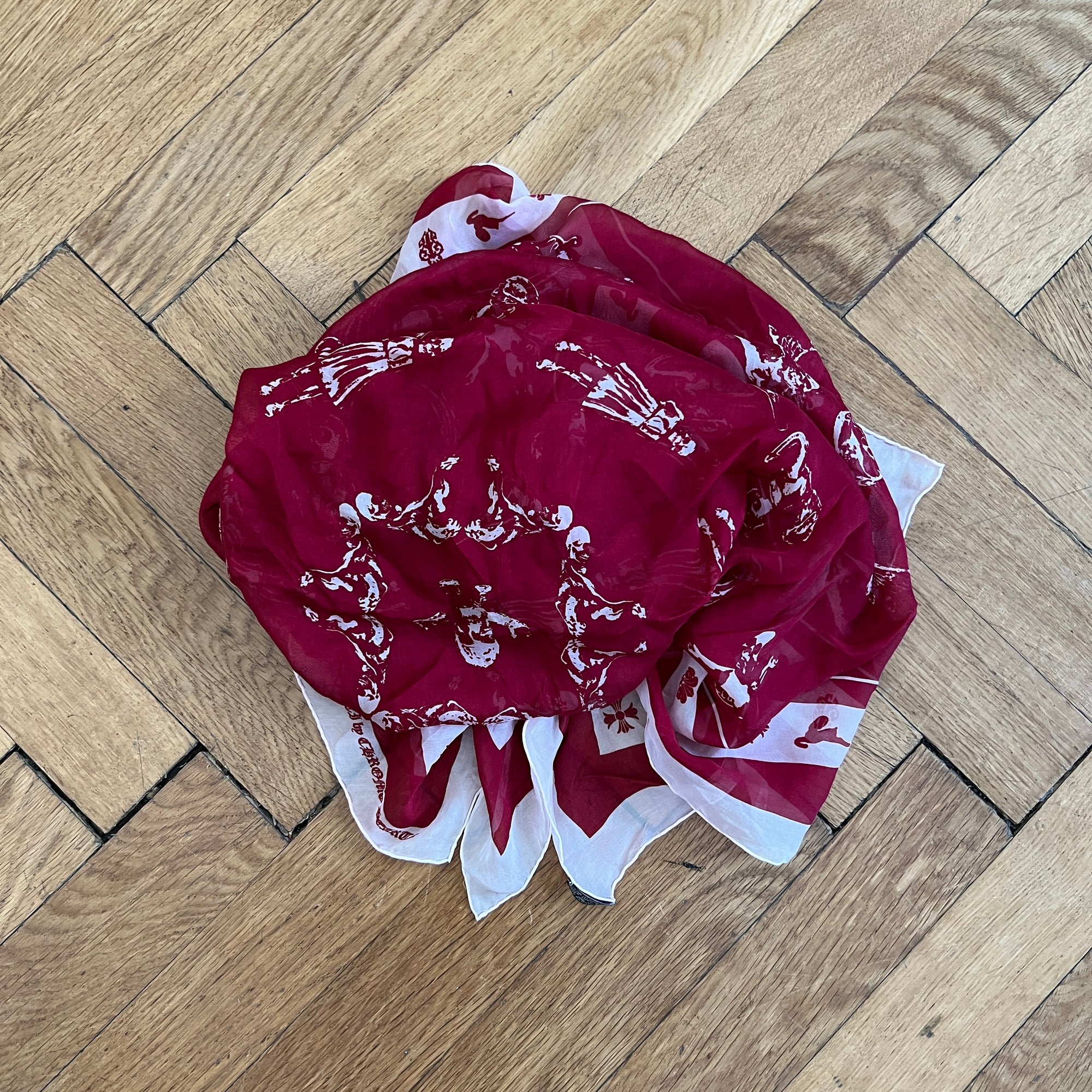 Chrome Hearts Foti Skull Silk Scarf