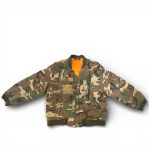 Raf Simons AW01 ‘Riot Riot Riot’ Camouflage Patch Bomber Jacket