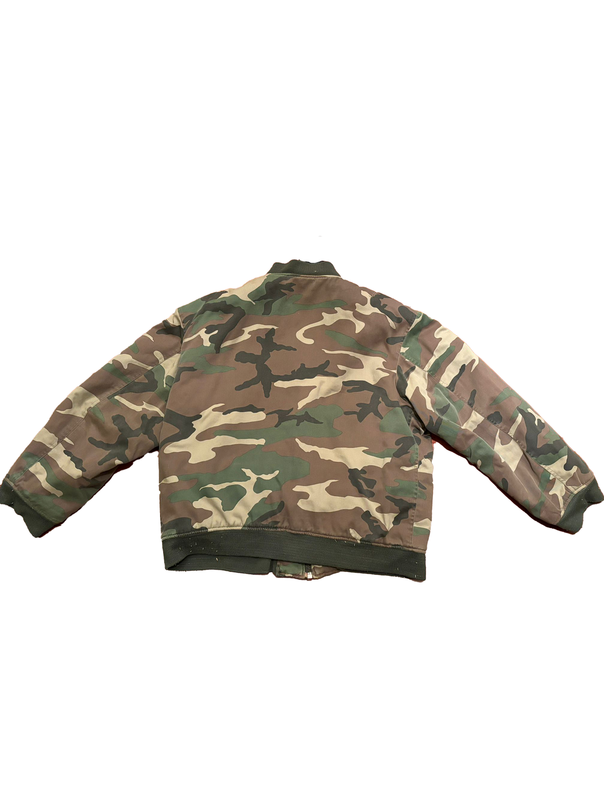 Raf Simons AW01 Riot, Riot, Riot Patch Camouflage Bomber Jacket