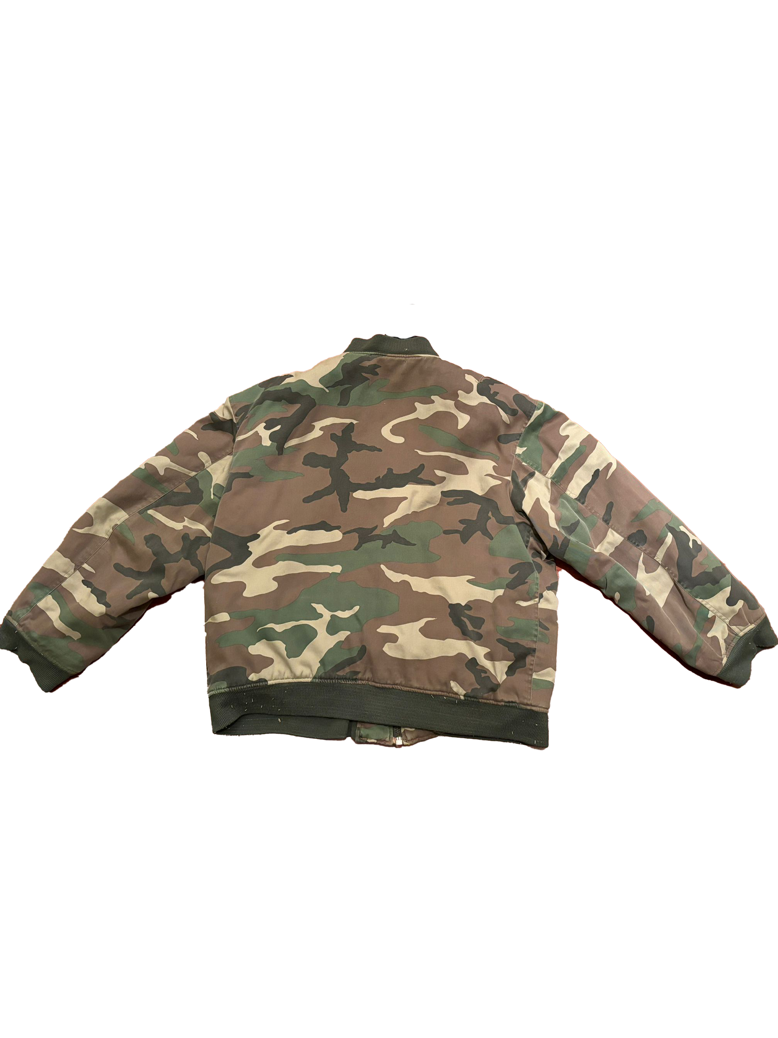 Raf Simons AW01 Riot, Riot, Riot Patch Camouflage Bomber Jacket