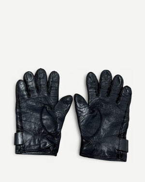 Gucci 2000s by Tom Ford GG Metal Logo Leather Gloves