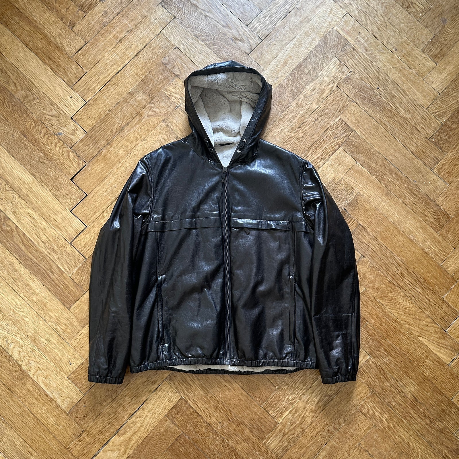 Berluti by Haider Ackermann FW18 Black Lambskin Mink B-Way Jacket