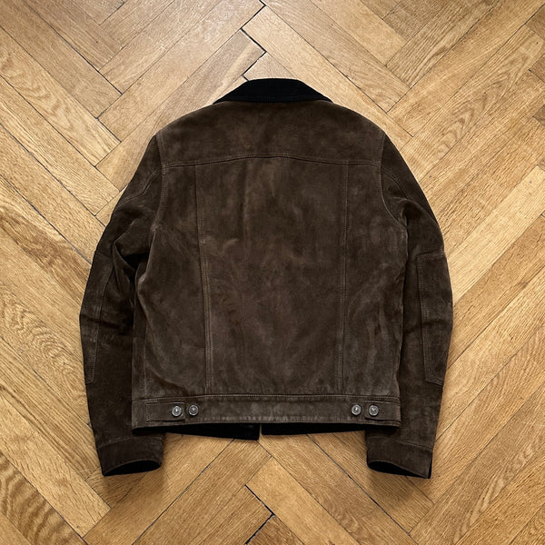 ジャケット・アウター Berluti Suede Trucker Jacket Berluti by Haider Ackermann FW17 Brown Suede Trucker Jacket