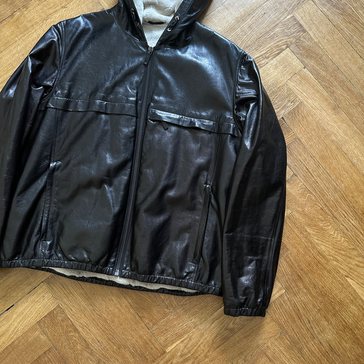 Berluti by Haider Ackermann FW18 Black Lambskin Mink B-Way Jacket