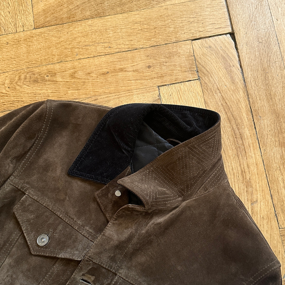 Berluti by Haider Ackermann FW17 Brown Suede Trucker Jacket