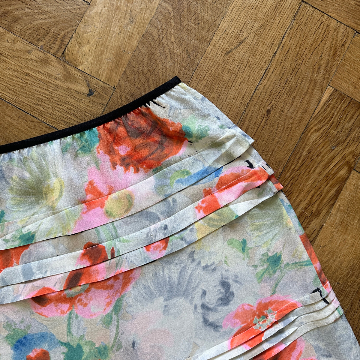 Celine by Phoebe Philo Floral Plissee Skirt