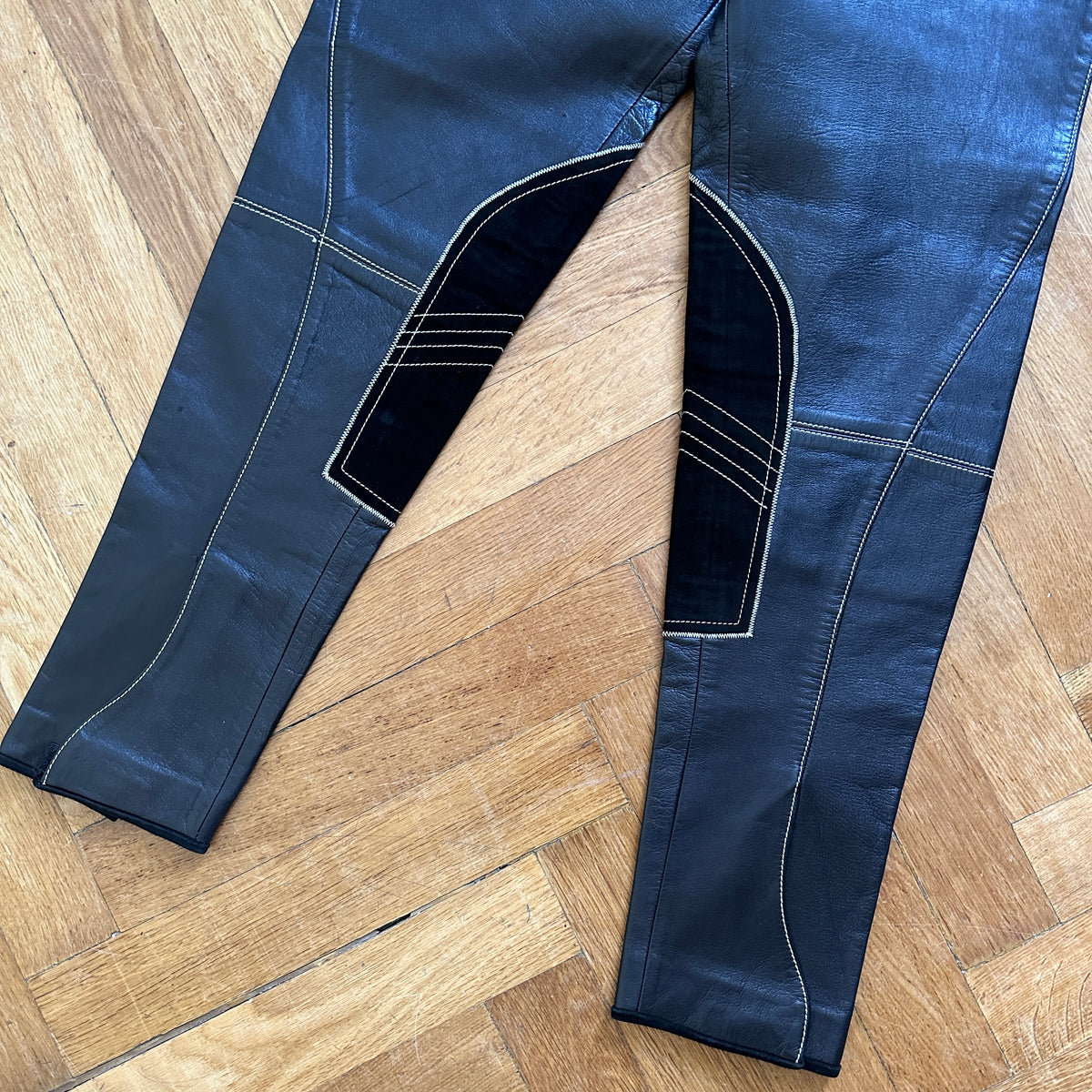 Jean Paul Gaultier 80s Paneled Biker Leather Pants