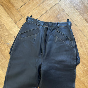 Jean Paul Gaultier 80s Paneled Biker Leather Pants
