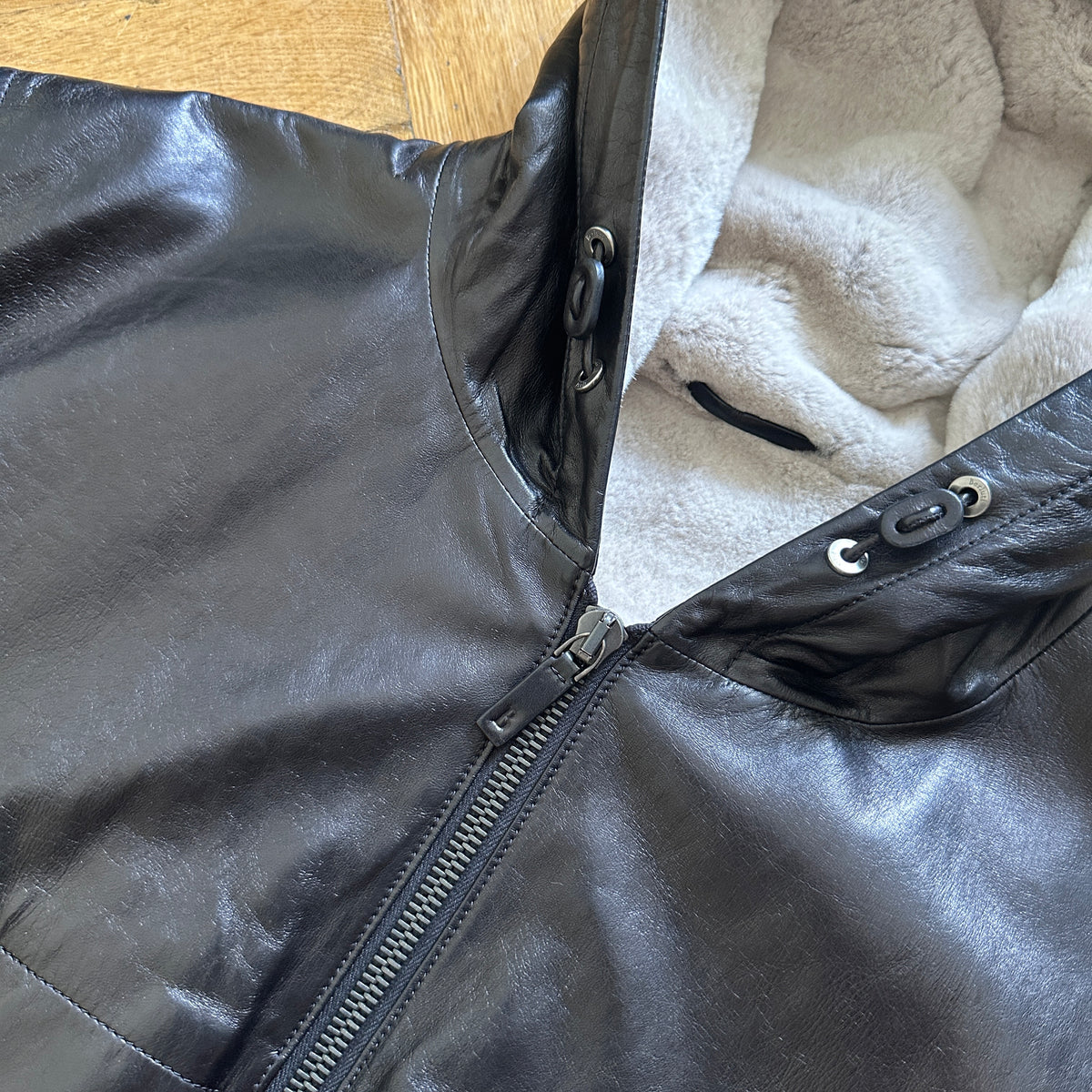 Berluti by Haider Ackermann FW18 Black Lambskin Mink B-Way Jacket