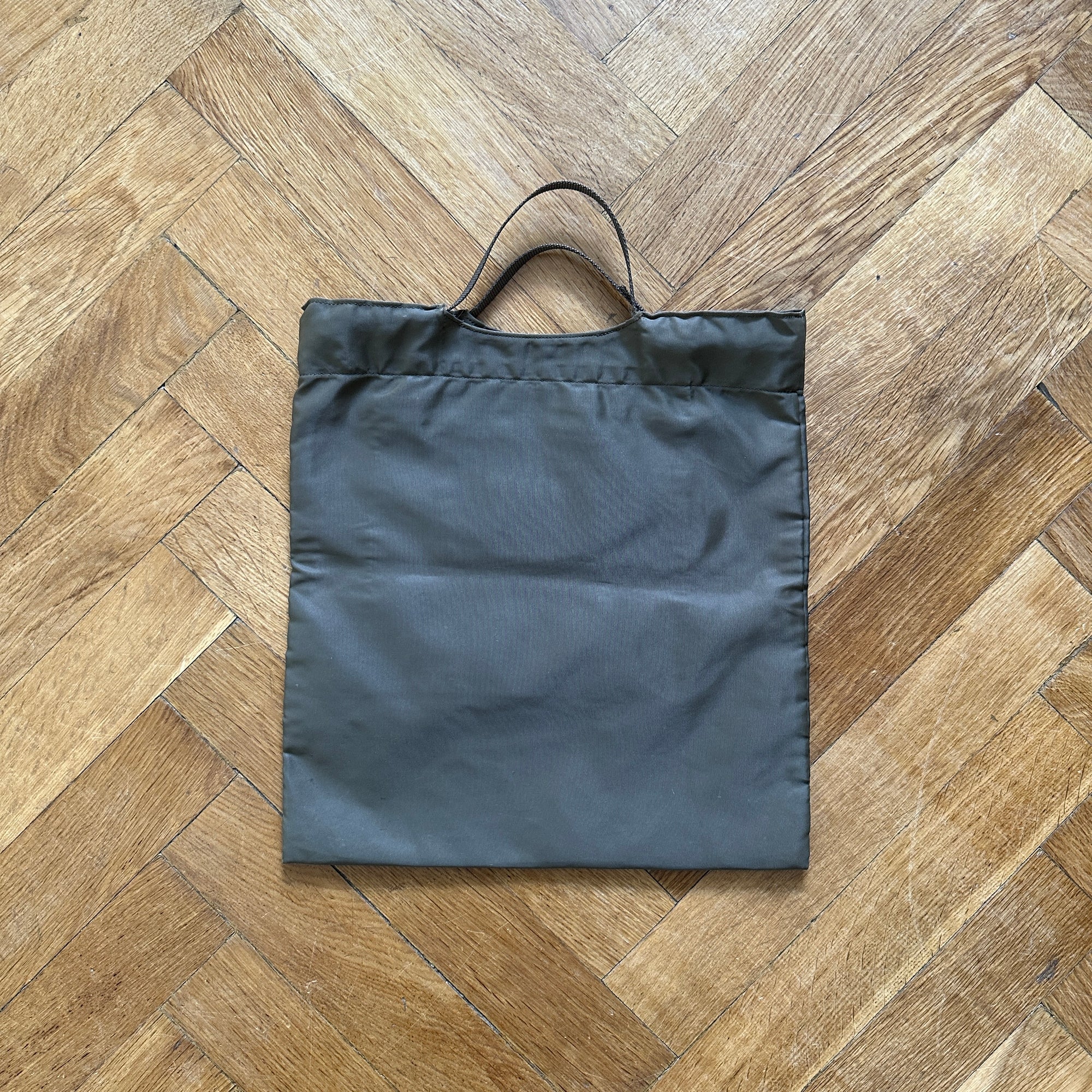 Helmut Lang 2000s Olive Logo Tote Hand Bag