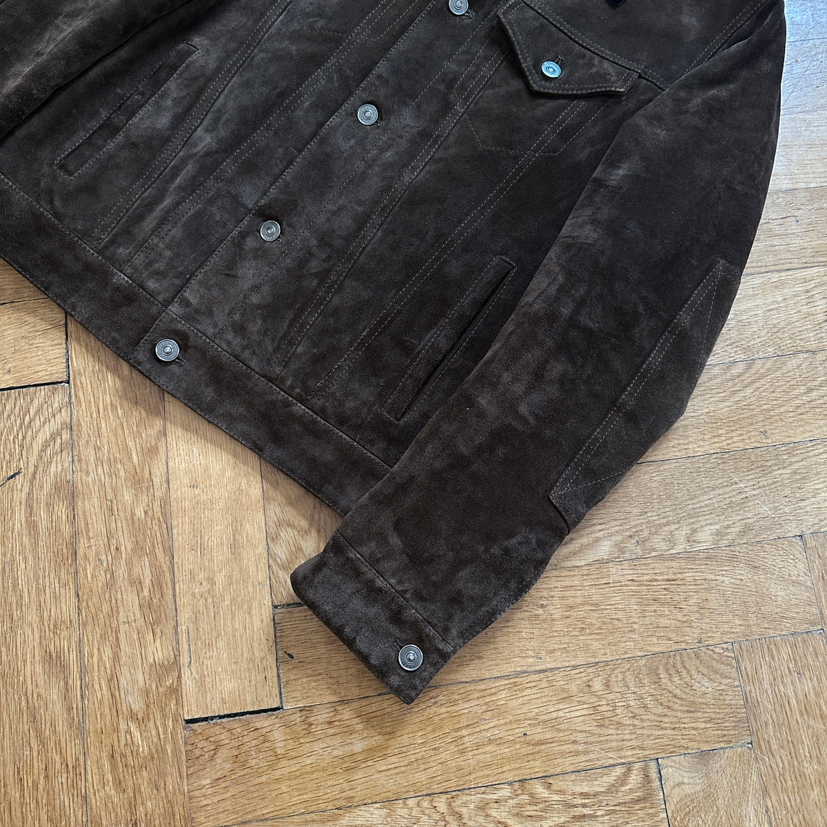 Berluti by Haider Ackermann FW17 Brown Suede Trucker Jacket