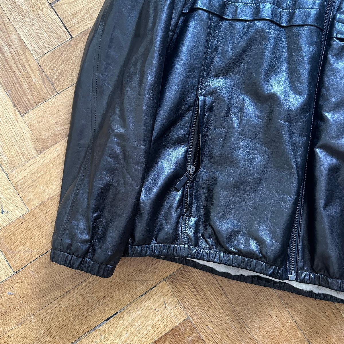 Berluti by Haider Ackermann FW18 Black Lambskin Mink B-Way Jacket