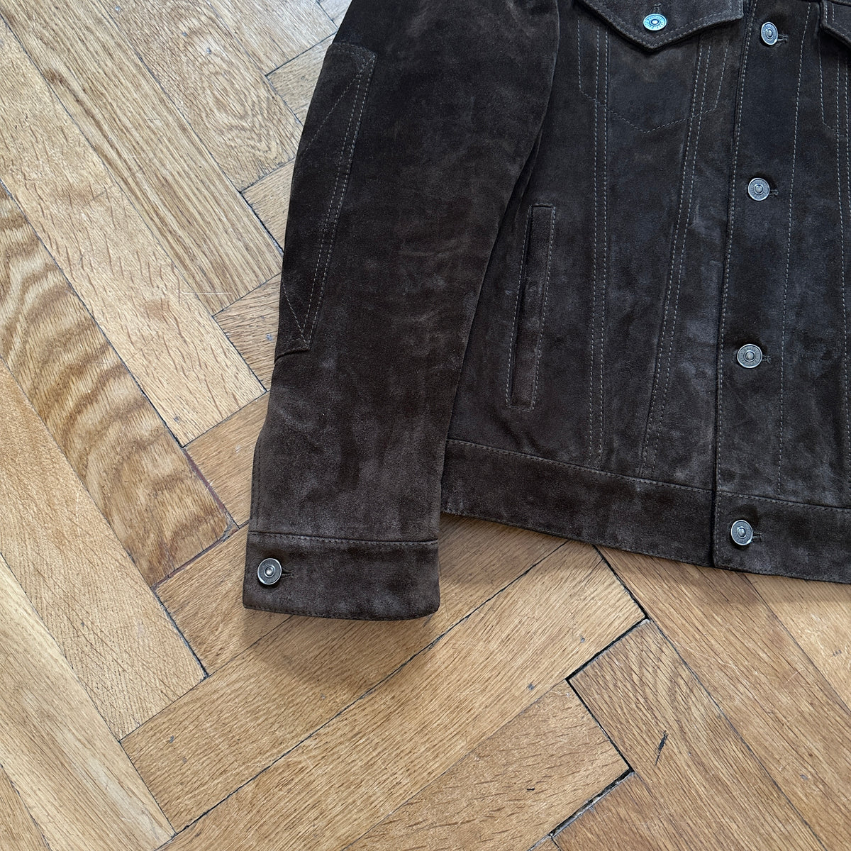 Berluti by Haider Ackermann FW17 Brown Suede Trucker Jacket