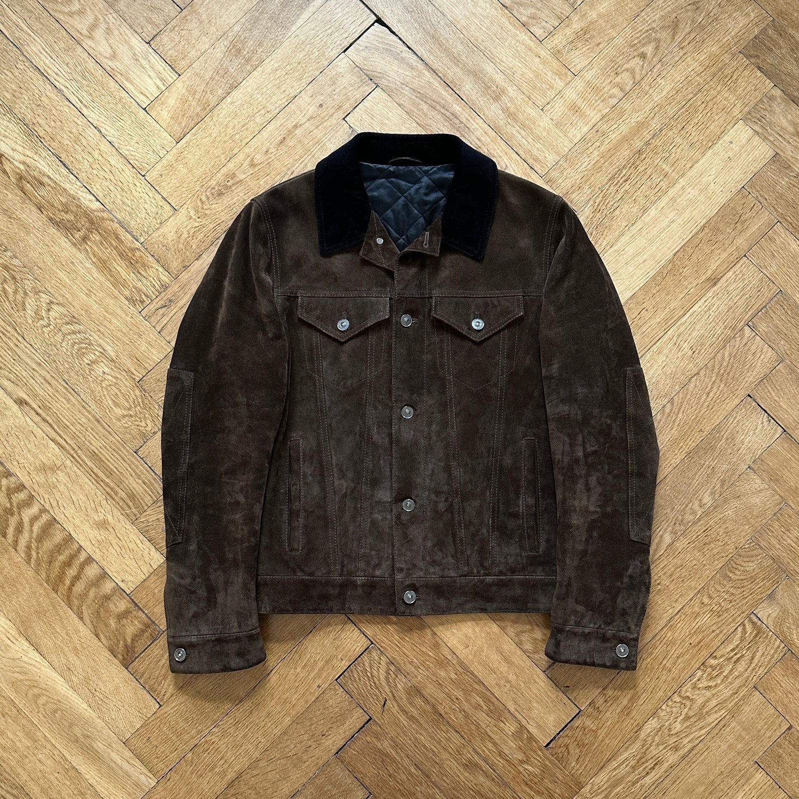Berluti by Haider Ackermann FW17 Brown Suede Trucker Jacket