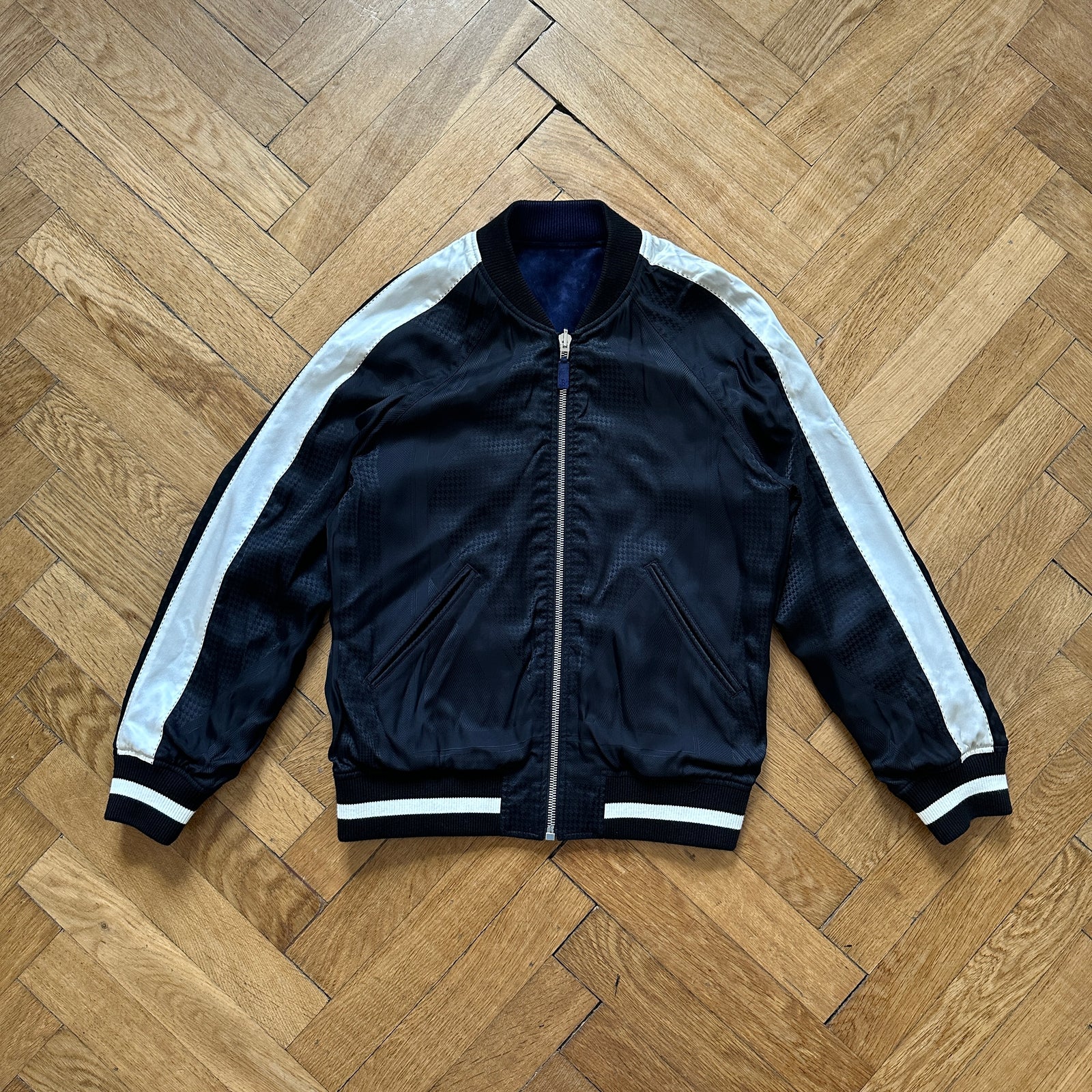 Berluti by Haider Ackermann SS18 Blue Suede Reversible Bomber Jacket