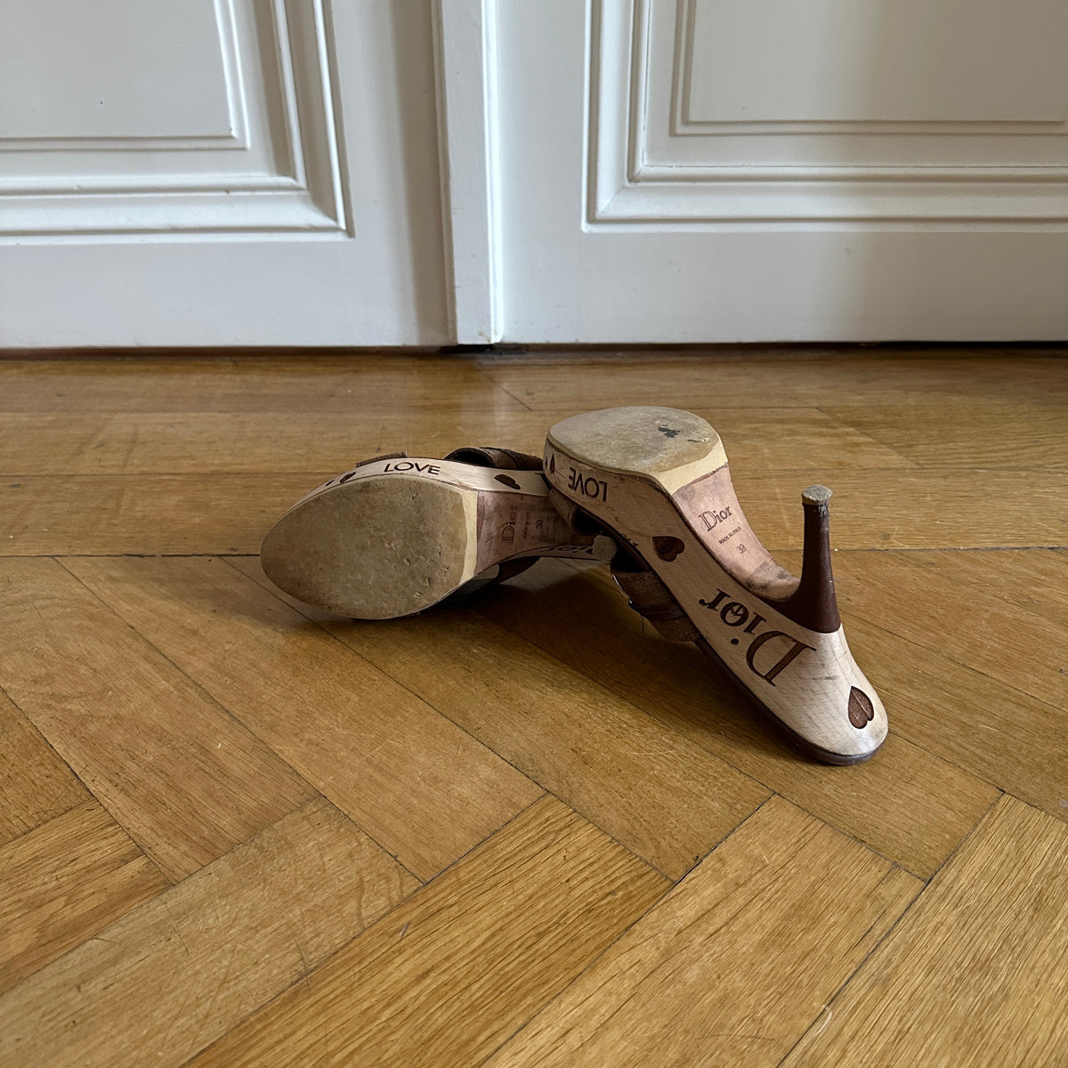 Christian Dior by John Galliano 2000s Peace and Love Clog Mules