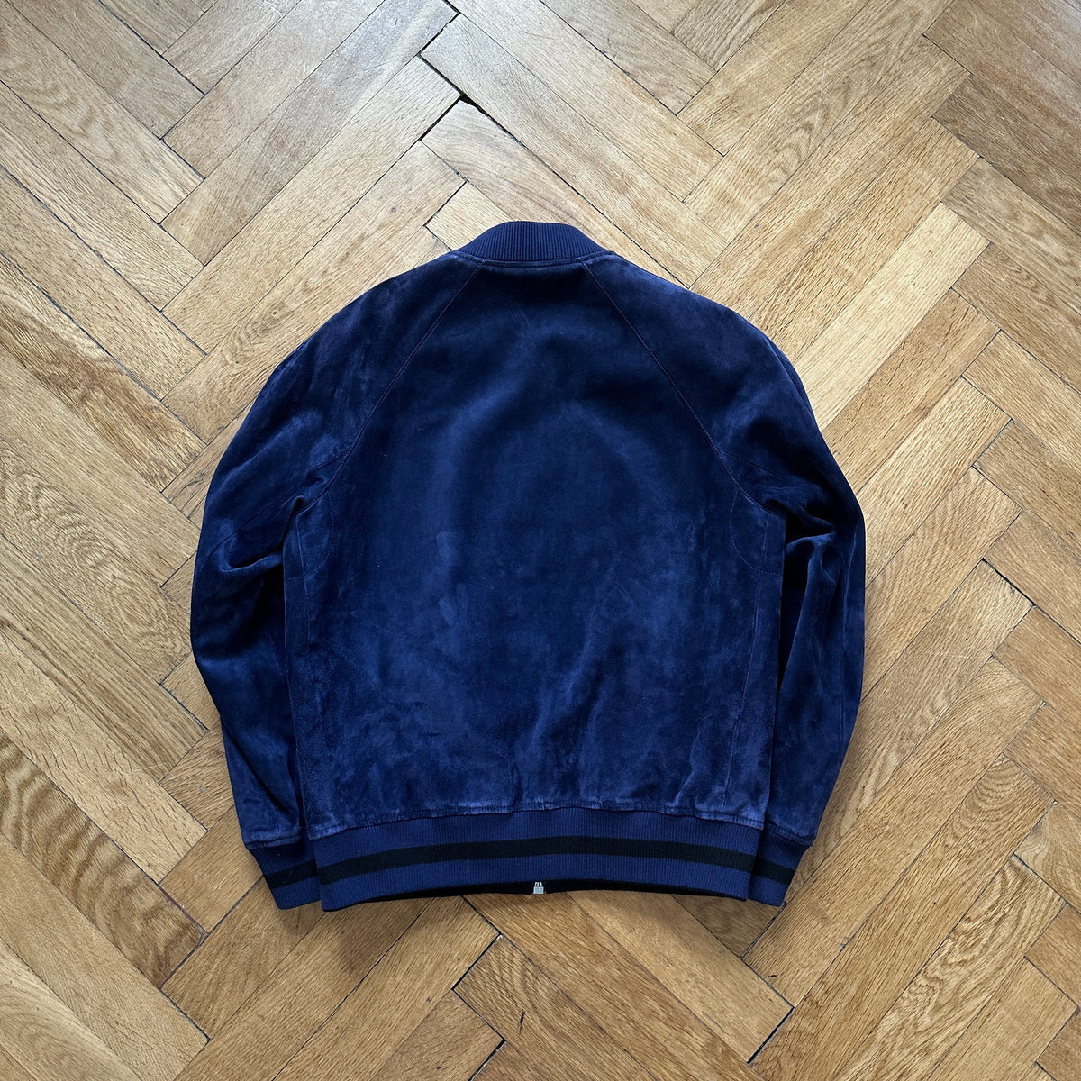 Berluti by Haider Ackermann SS18 Blue Suede Reversible Bomber Jacket