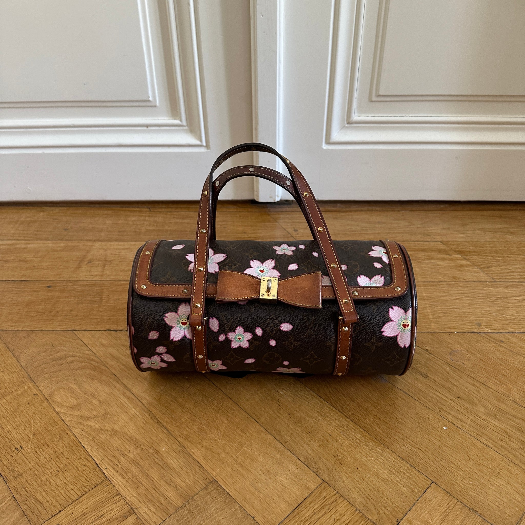 LOUIS VUITTON x Takashi Murakami 2003 Vtg Cherry Blossom Monogram Shoulder  Bag