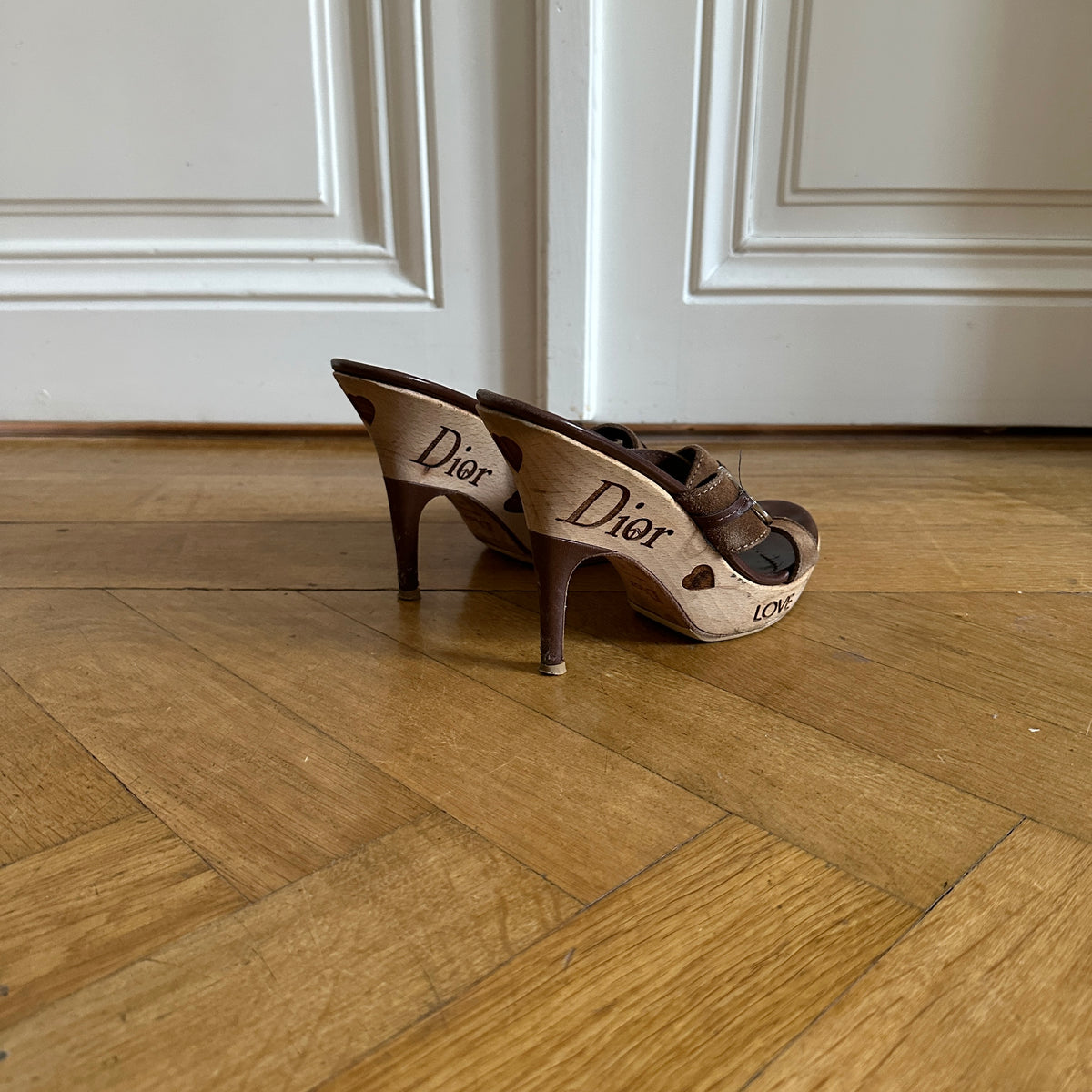Christian Dior by John Galliano 2000s Peace and Love Clog Mules