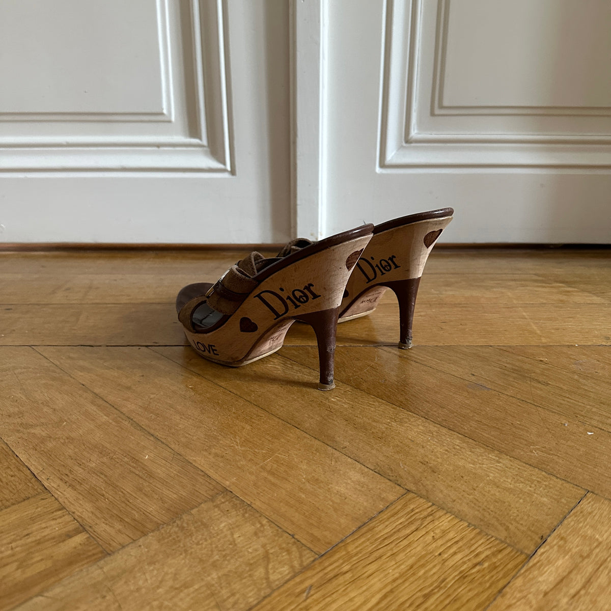 Christian Dior by John Galliano 2000s Peace and Love Clog Mules