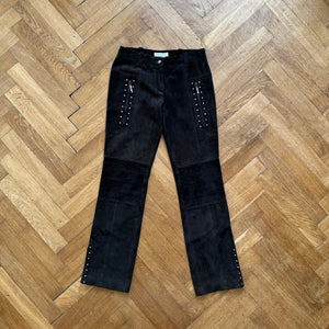 Christian Dior by John Galliano AW04 Studded Suede Biker Pants