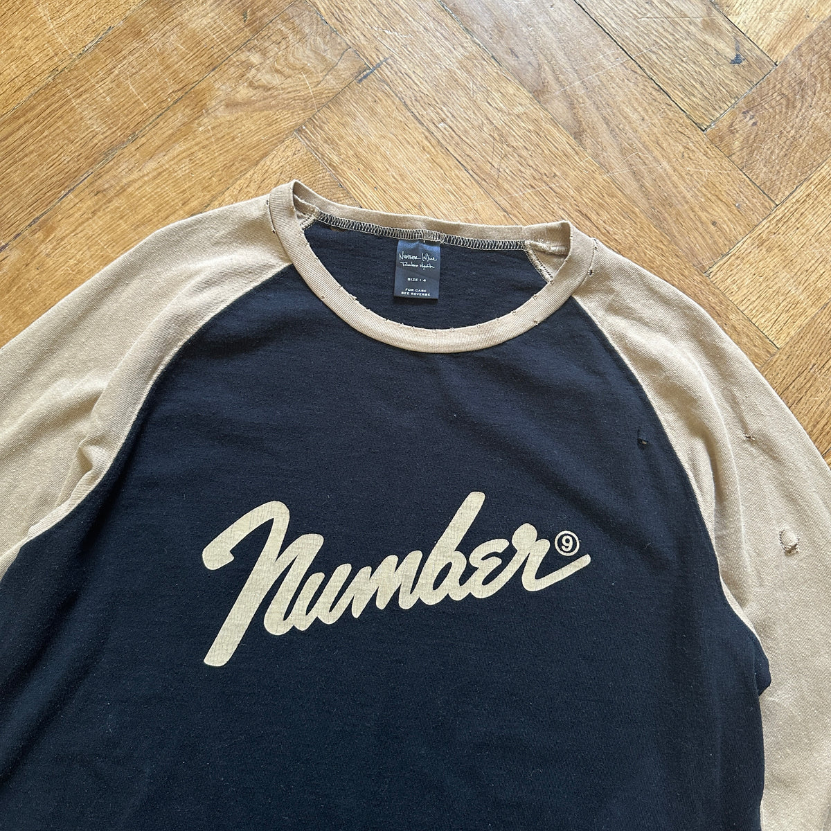 Number (N)ine Distressed Baseball Longsleeve