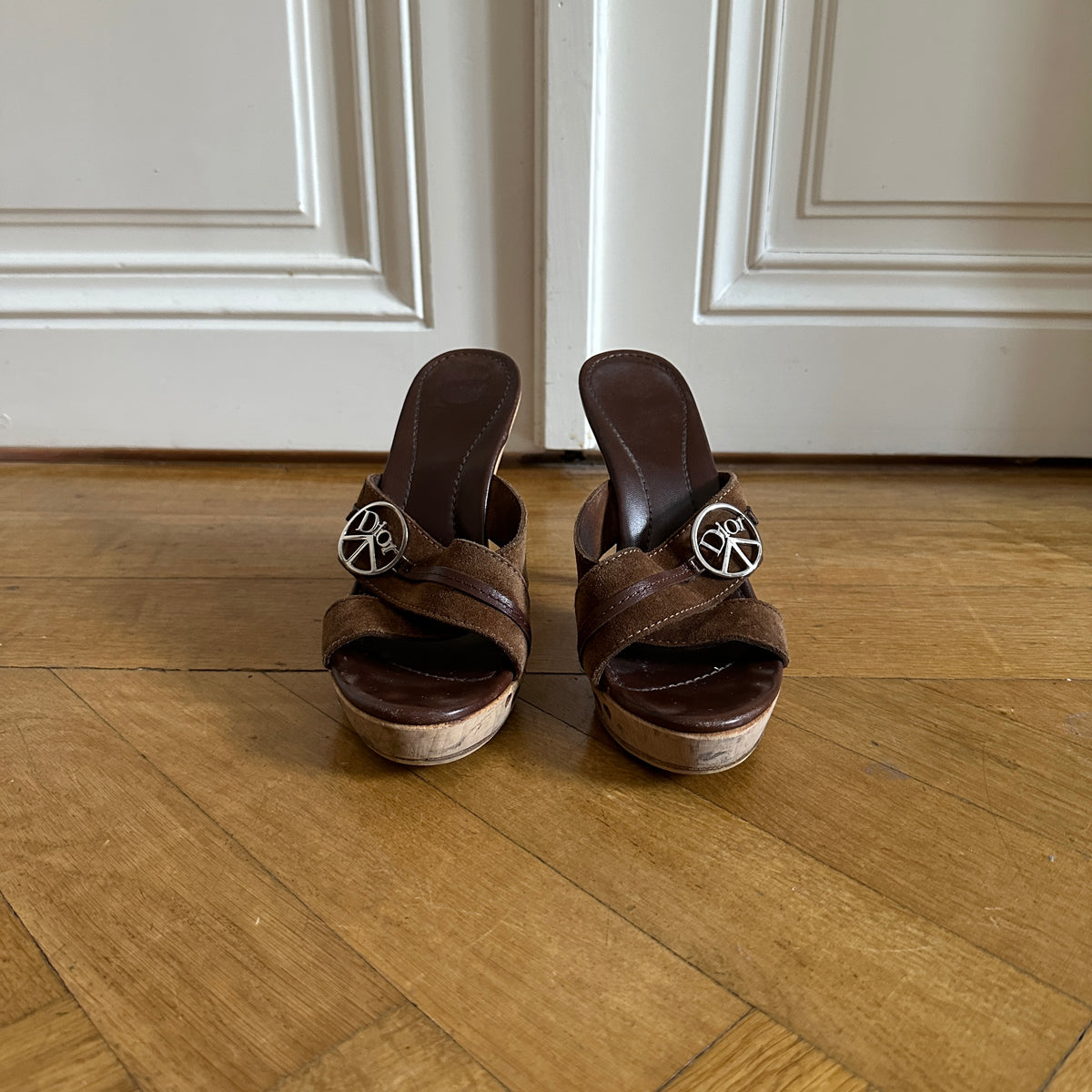 Christian Dior by John Galliano 2000s Peace and Love Clog Mules