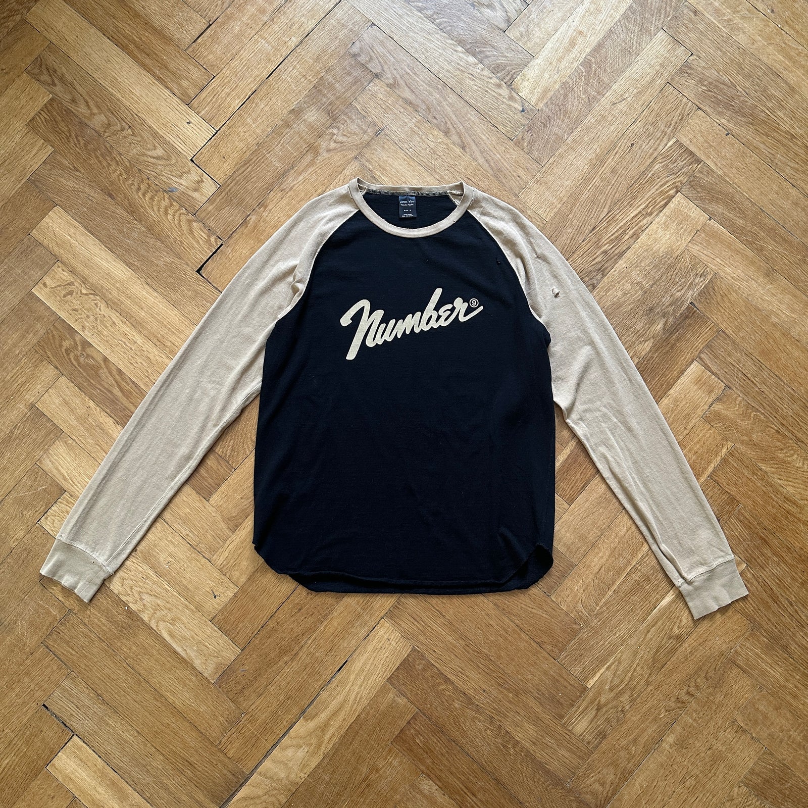 Number (N)ine Distressed Baseball Longsleeve