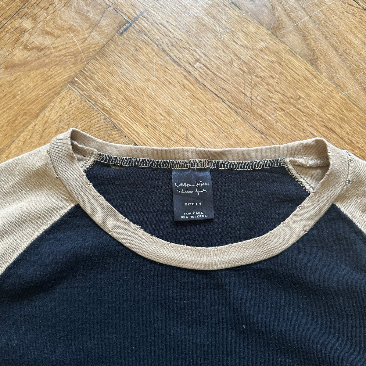 Number (N)ine Distressed Baseball Longsleeve