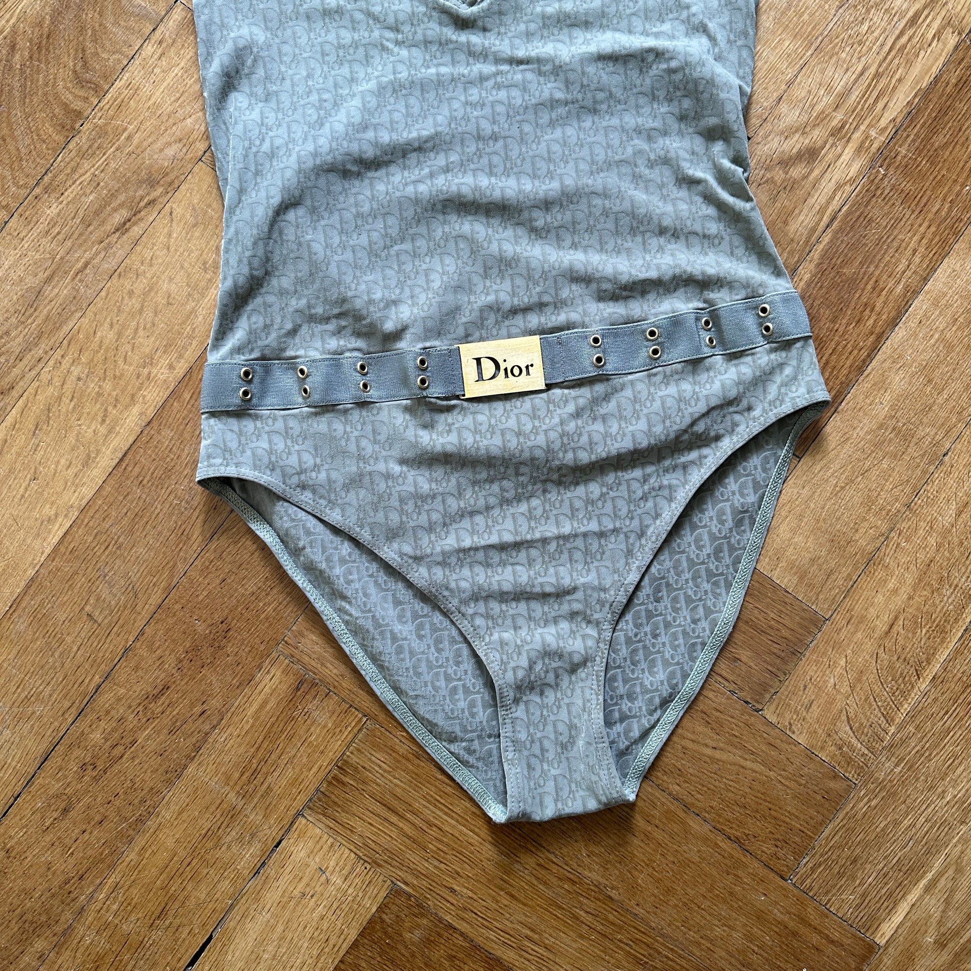 Christian Dior by John Galliano 2000s Belted Monogram Swimsuit