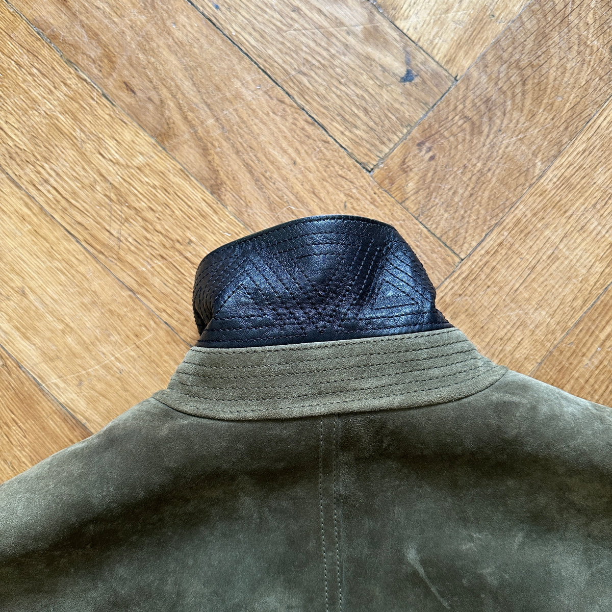 Berluti by Haider Ackermann FW18 Khaki Suede Jacket with Removable Fur Vest