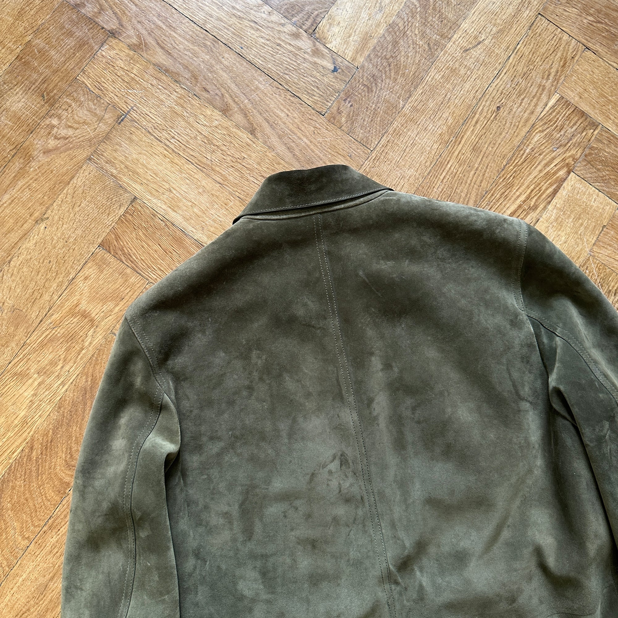 Berluti by Haider Ackermann FW18 Khaki Suede Jacket with Removable Fur Vest