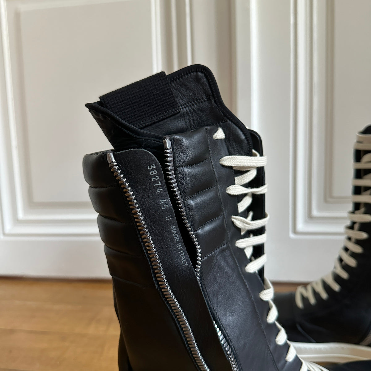 Rick Owens Black Leather Cargobaskets
