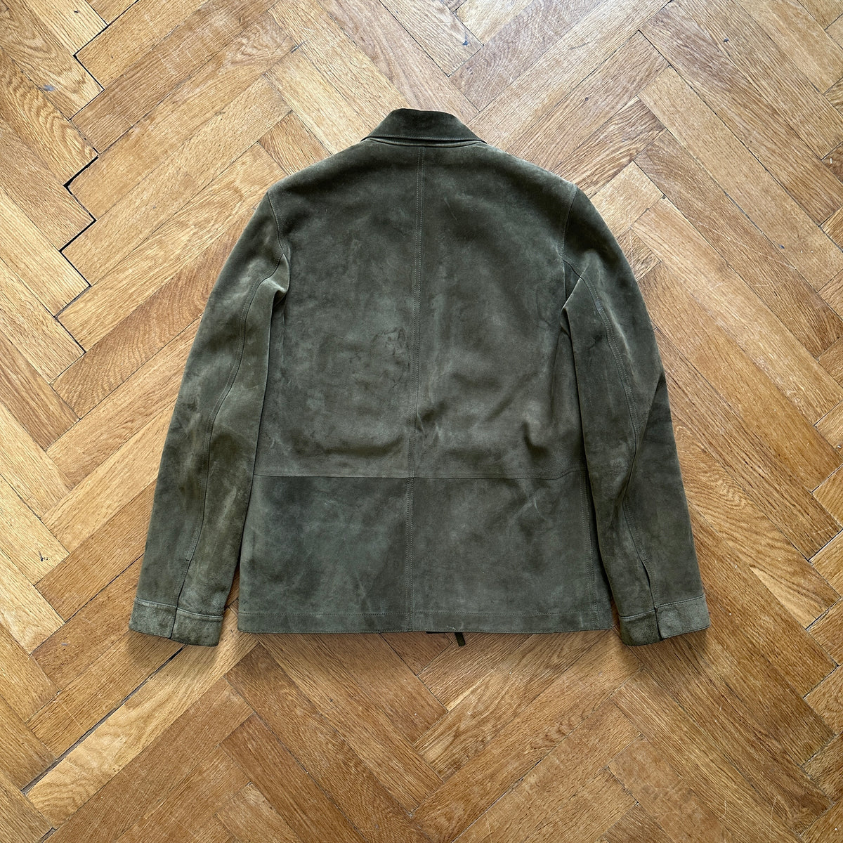 Berluti by Haider Ackermann FW18 Khaki Suede Jacket with Removable Fur Vest