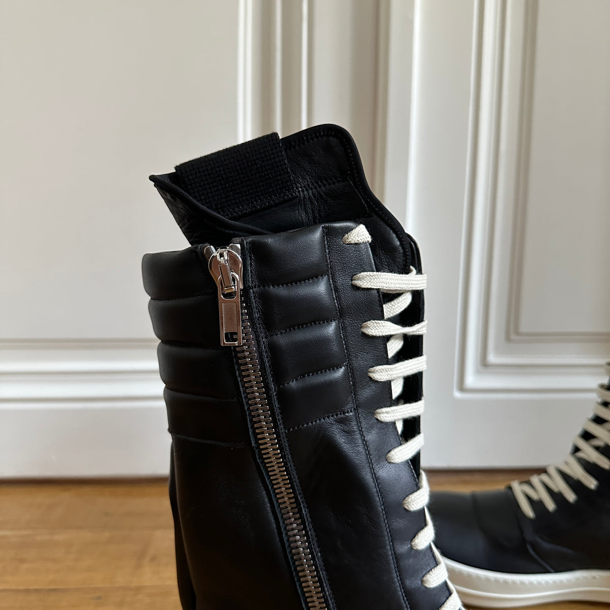 Rick Owens Black Leather Cargobaskets