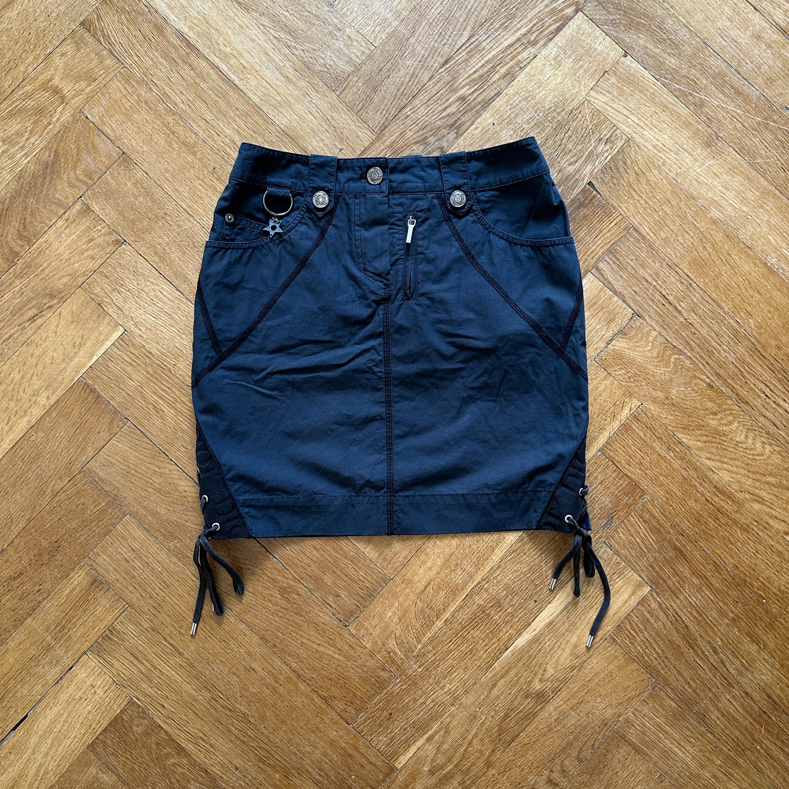 Christian Dior by John Galliano SS04 Blue Laced Mini Skirt